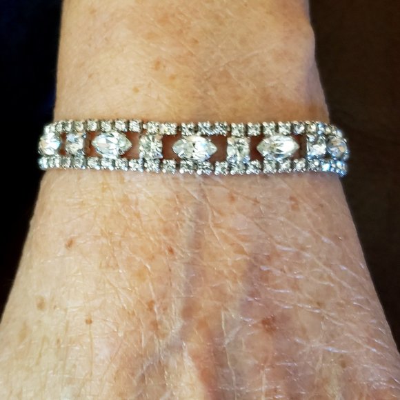 Vintage CZ Diamond Tennis Bracelet - Picture 1 of 5